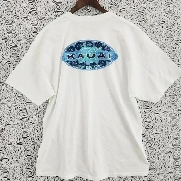 Hanes KAUAI Hawaii White T Shirt Men's XXL - Picture 1 of 7